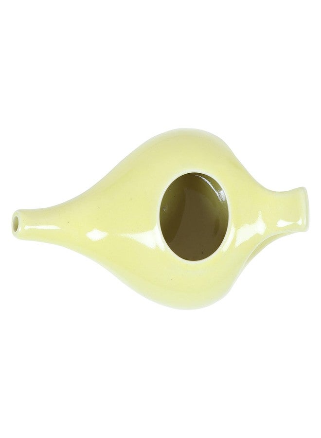 Qimacplus Leak Proof Durable Porcelain Ceramic Neti Pot with 10 Sachet Neti Salt Hold 300 Ml Water Comfortable Grip | Eco Friendly Natural Treatment for Sinus & Congestion (Yellow) - Image 4